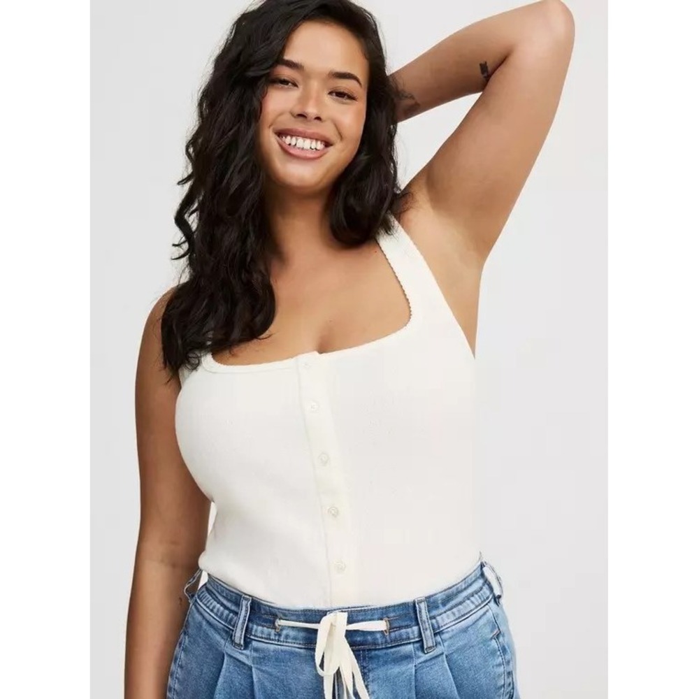 Cottagecore Coquette‎ Minimalist Button Front Tank Top Torrid 2x Capsule